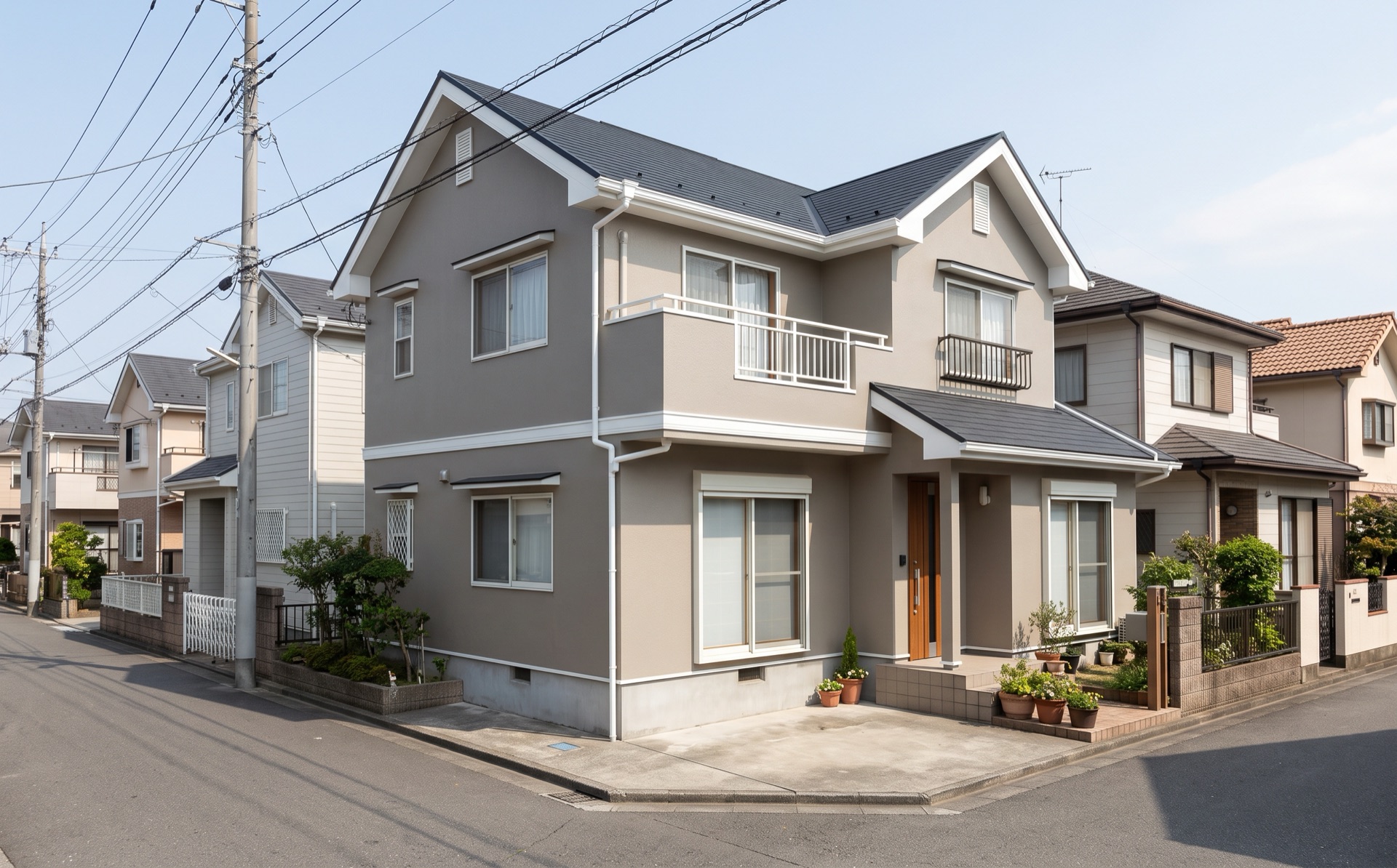 塗り替えを終えた家の外壁と屋根