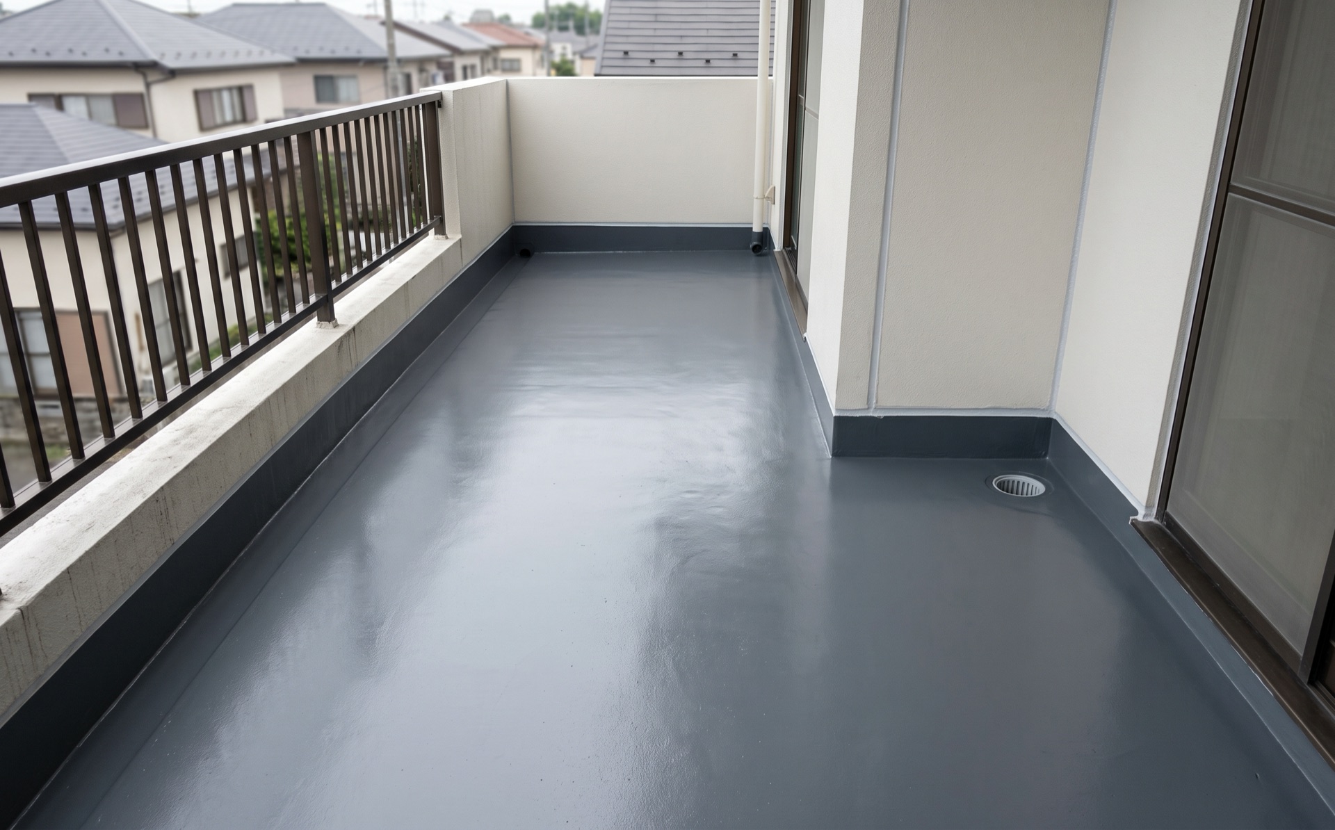 防水工事を終えたベランダ